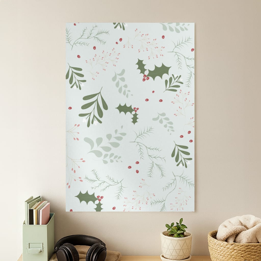 Christmas Floral Pattern Poster