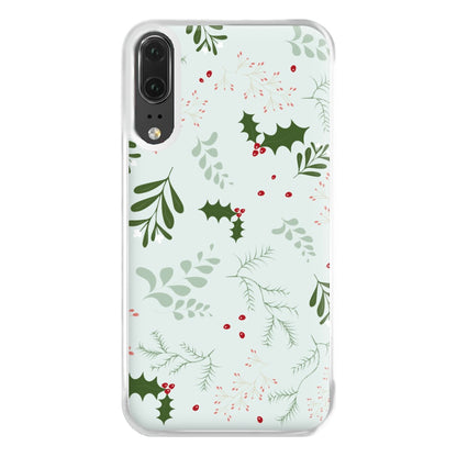 Christmas Floral Pattern Phone Case for Huawei P20