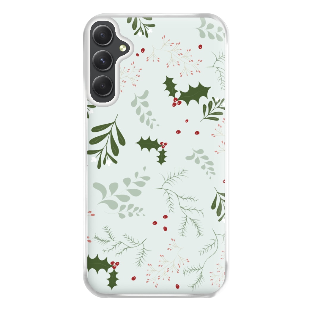 Christmas Floral Pattern Phone Case for Galaxy A14