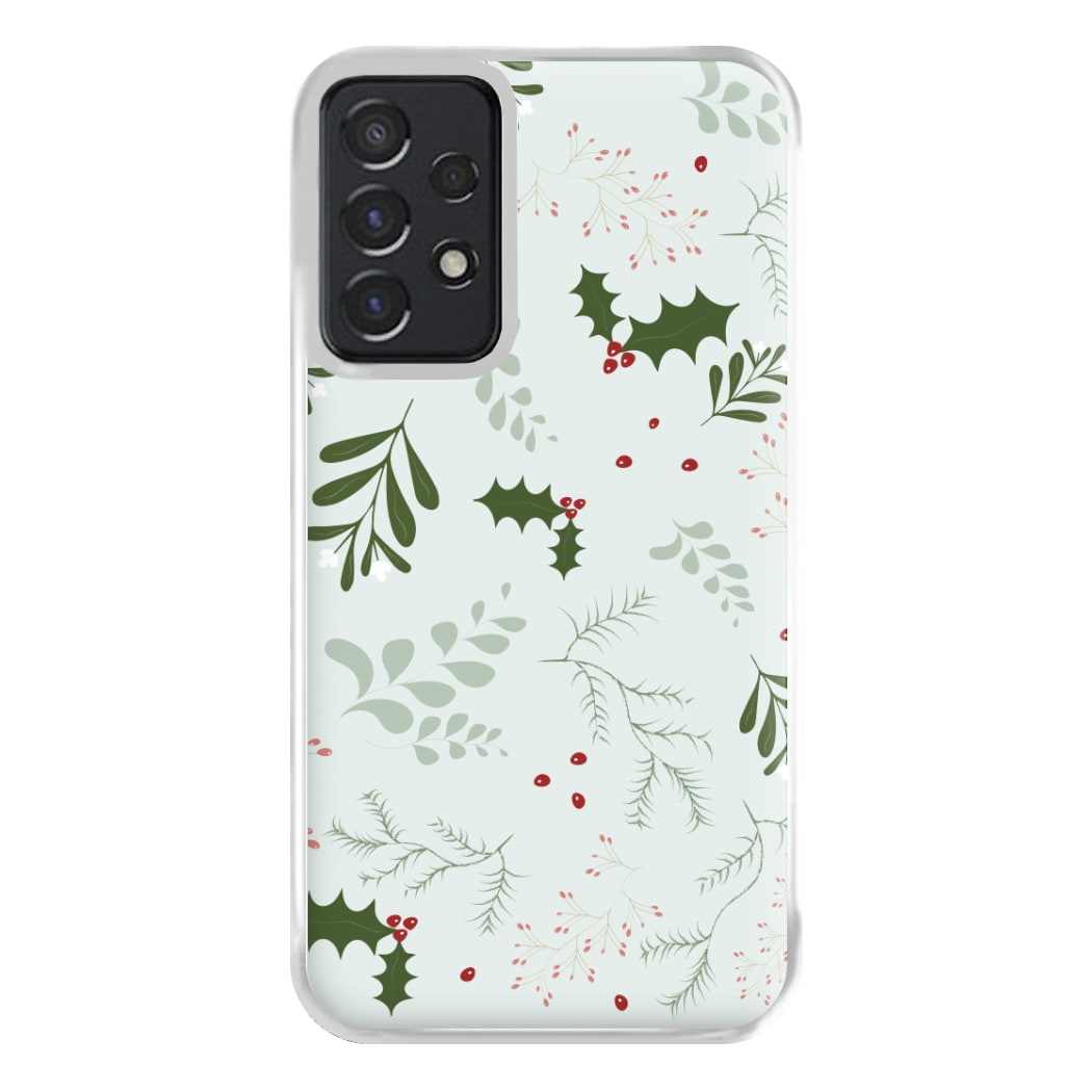 Christmas Floral Pattern Phone Case for Galaxy A52 / A52s