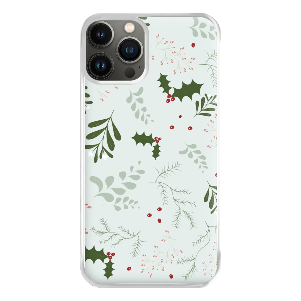 Christmas Floral Pattern Phone Case for iPhone 13 Pro Max