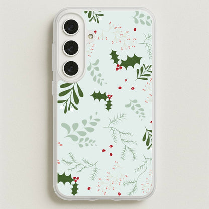 Christmas Floral Pattern Phone Case for Galaxy S25FE