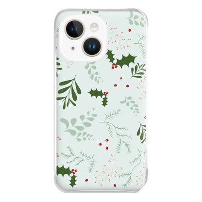 Christmas Floral Pattern Phone Case for iPhone 14 Plus