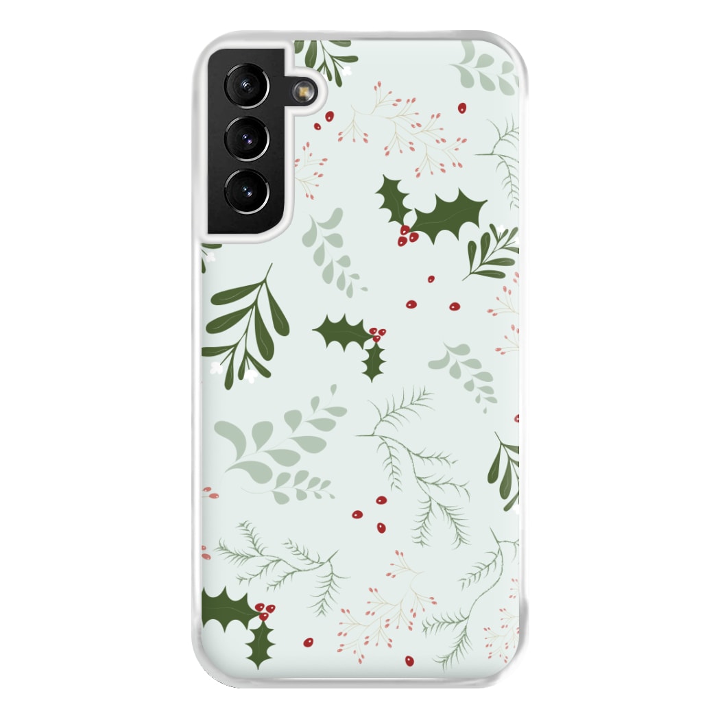 Christmas Floral Pattern Phone Case for Galaxy S21 Plus