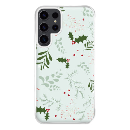 Christmas Floral Pattern Phone Case for Galaxy S23 Ultra