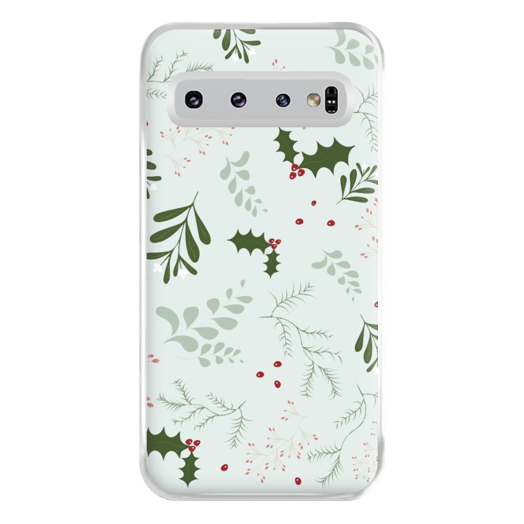 Christmas Floral Pattern Phone Case for Galaxy S10 Plus