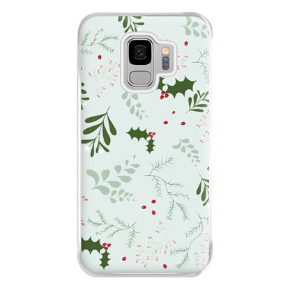 Christmas Floral Pattern Phone Case for Galaxy S9 Plus