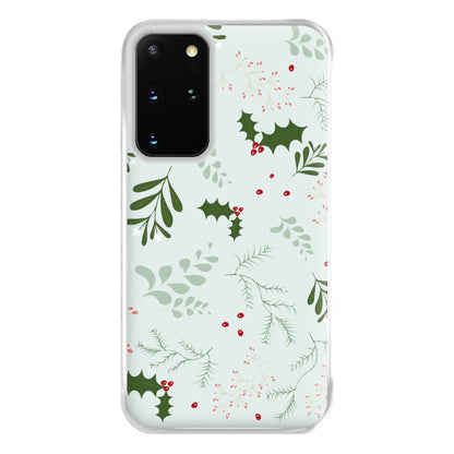 Christmas Floral Pattern Phone Case for Galaxy S20 Plus