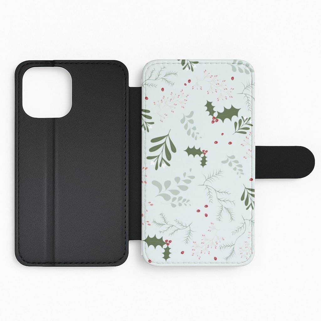 Christmas Floral Pattern Flip Phone Case