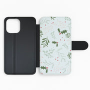 Christmas Floral Pattern Flip / Wallet Phone Case 2