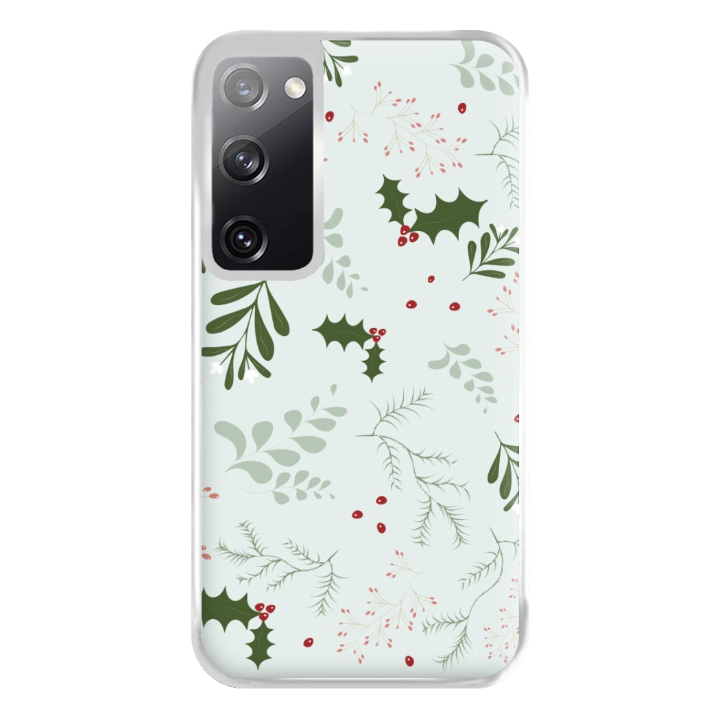 Christmas Floral Pattern Phone Case for Galaxy S20