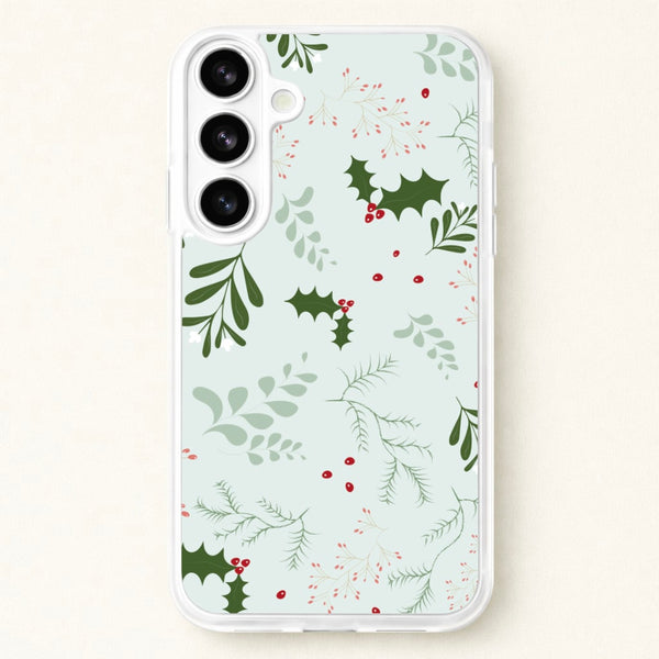 Christmas Floral Pattern Phone Case for Galaxy S26