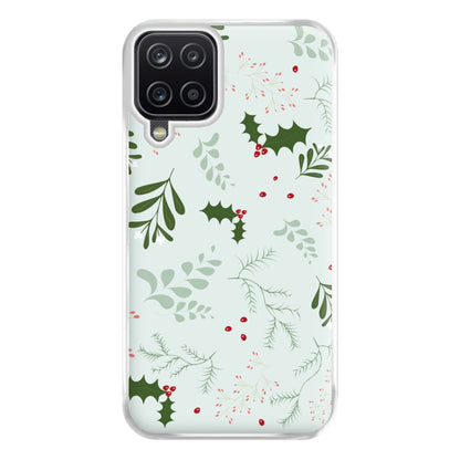 Christmas Floral Pattern Phone Case for Galaxy A12