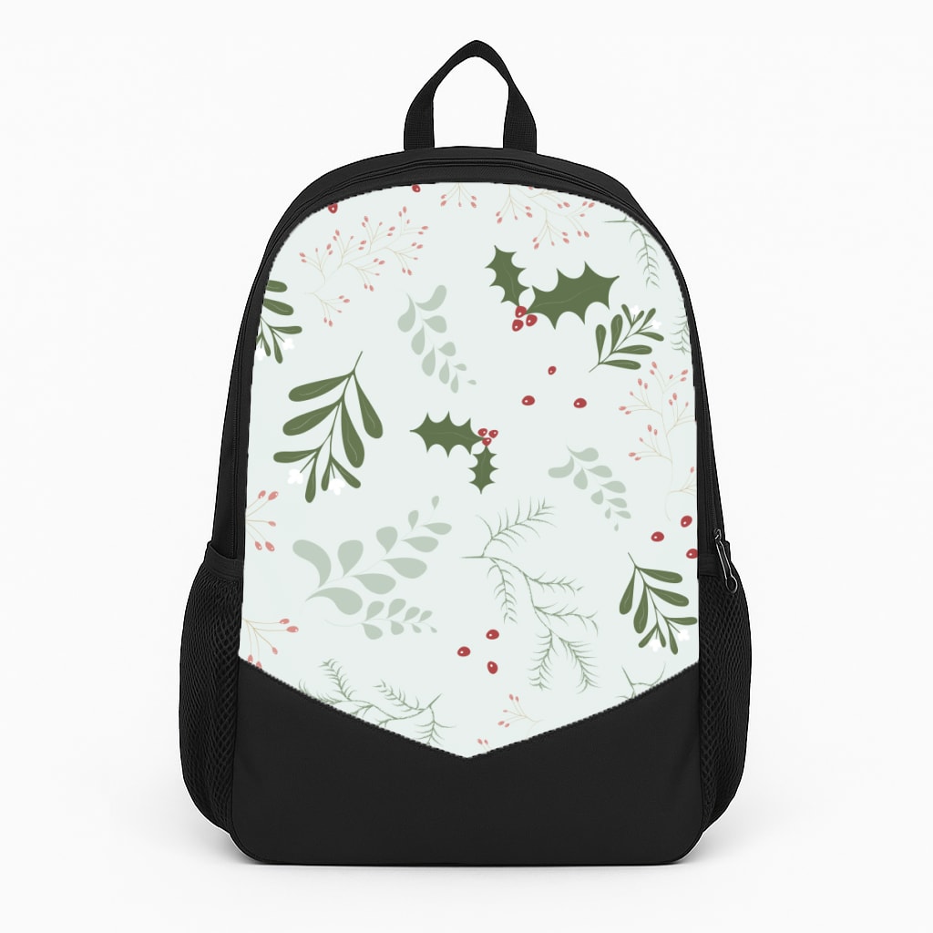 Christmas Floral Pattern Large Backpack