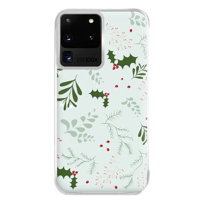 Christmas Floral Pattern Phone Case for Galaxy S20 Ultra