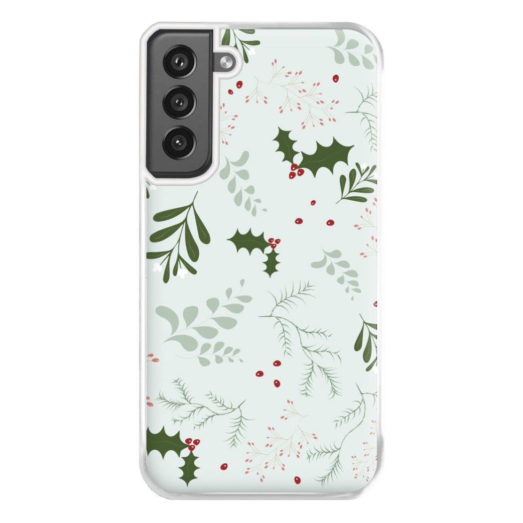 Christmas Floral Pattern Phone Case for Galaxy S21FE