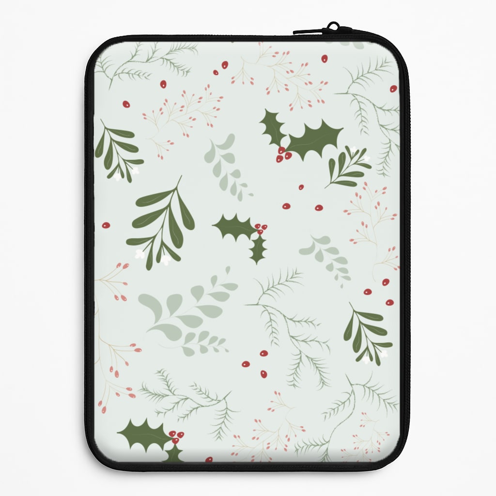 Christmas Floral Pattern Universal Laptop Sleeve