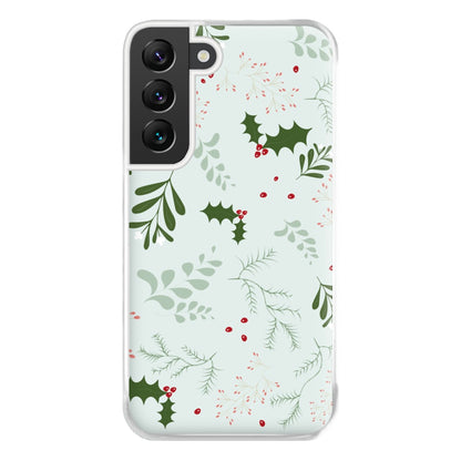 Christmas Floral Pattern Phone Case for Galaxy S22 Plus