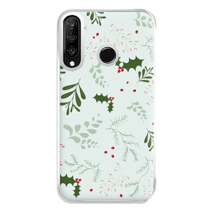 Christmas Floral Pattern Phone Case for Huawei P30 Lite