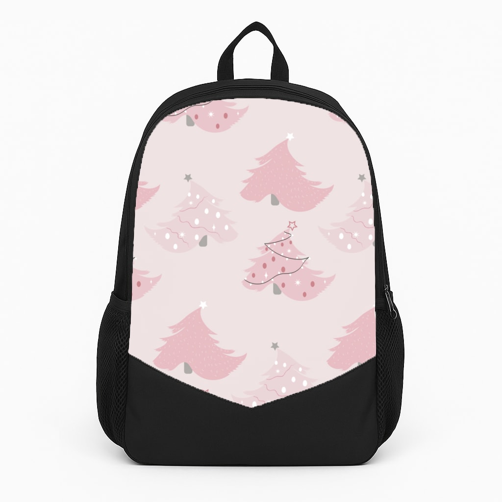 Pink Christmas Tree Pattern Backpack