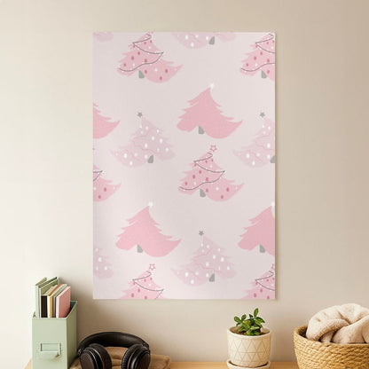 Pink Christmas Tree Pattern Poster