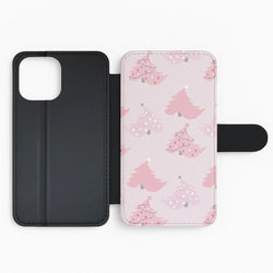 Pink Christmas Tree Pattern Flip Phone Case
