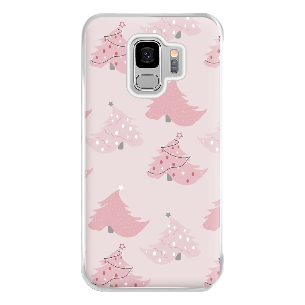 Pink Christmas Tree Pattern Phone Case for Galaxy S9 Plus