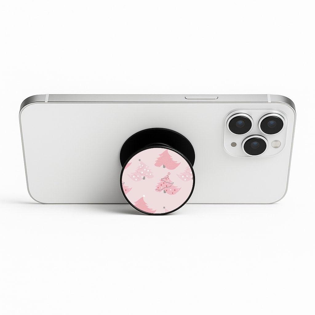 Pink Christmas Tree Pattern Phone Stand