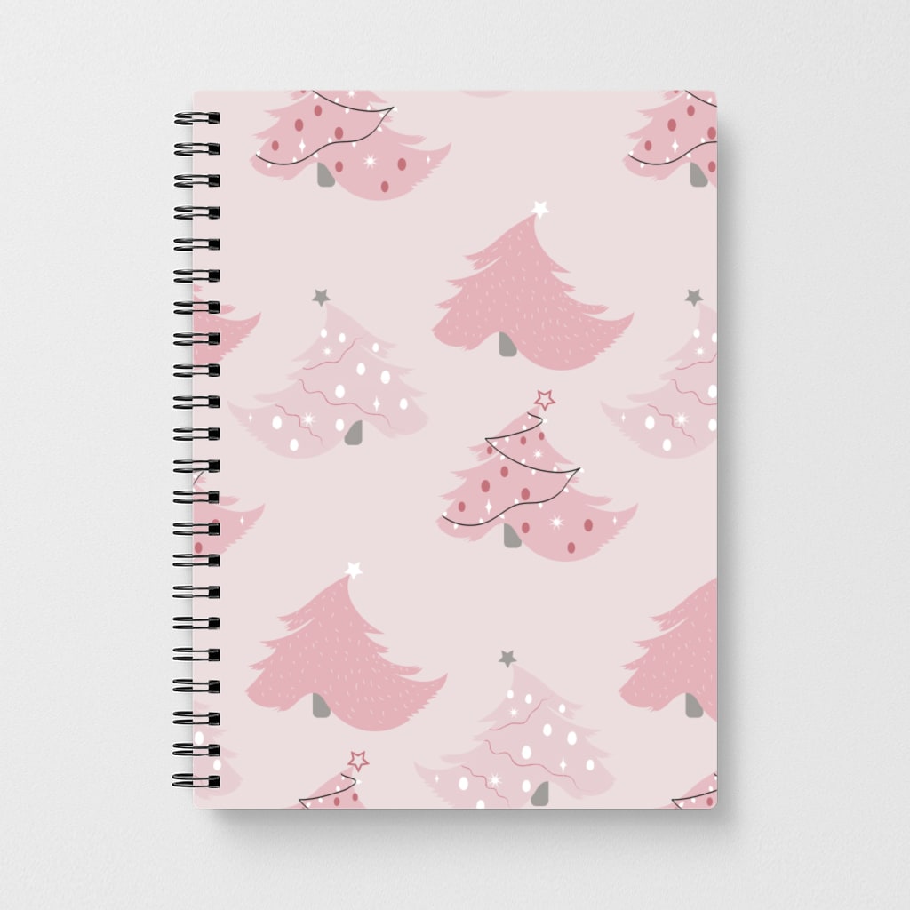 Pink Christmas Tree Pattern Notebook