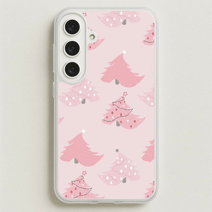 Pink Christmas Tree Pattern Phone Case for Galaxy S25FE