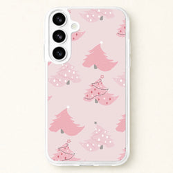 Pink Christmas Tree Pattern Phone Case for Galaxy S26 Plus