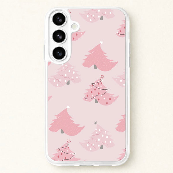 Pink Christmas Tree Pattern Phone Case for Galaxy S26 Plus