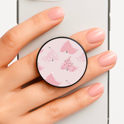 Pink Christmas Tree Pattern Phone Grip