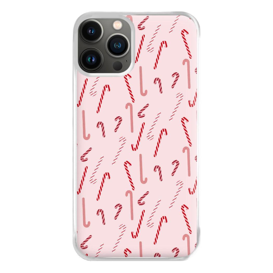 Pink Candycane Christmas Pattern Phone Case for iPhone 11 Pro Max