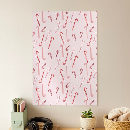 Pink Candycane Christmas Pattern Poster