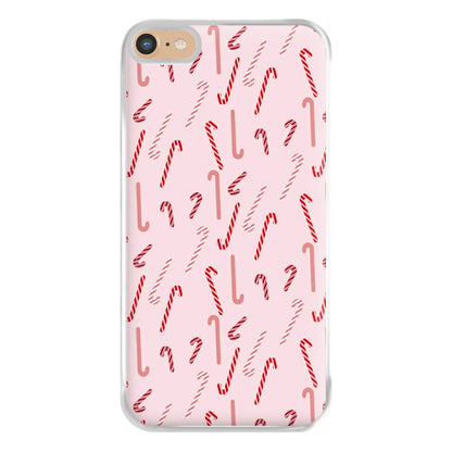 Pink Candycane Christmas Pattern Phone Case for iPhone 6 Plus / 7 Plus / 8 Plus