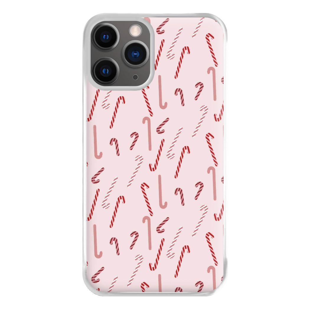 Pink Candycane Christmas Pattern Phone Case for iPhone 12 Pro Max