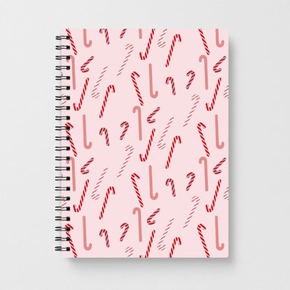 Pink Candycane Christmas Pattern Notebook