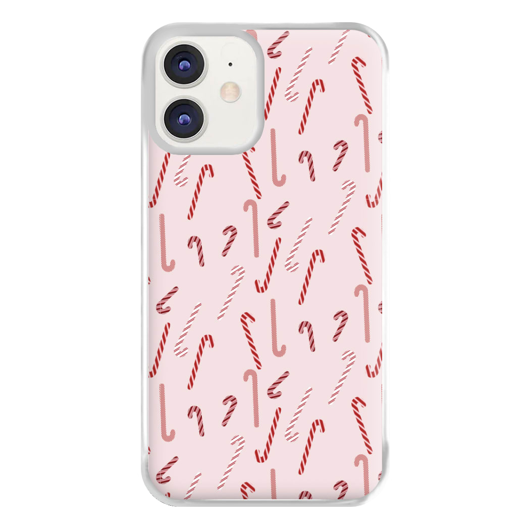 Pink Candycane Christmas Pattern Phone Case for iPhone 11