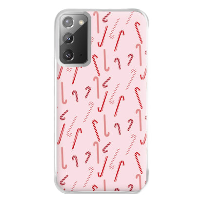 Pink Candycane Christmas Pattern Phone Case for Galaxy Note 20 Ultra