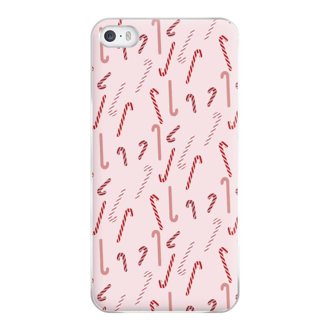 Pink Candycane Christmas Pattern Phone Case for iPhone 5 / 5s / SE 2016