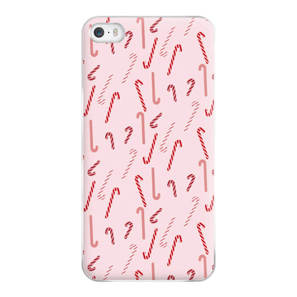 Pink Candycane Christmas Pattern Phone Case for iPhone 5 / 5s / SE 2016