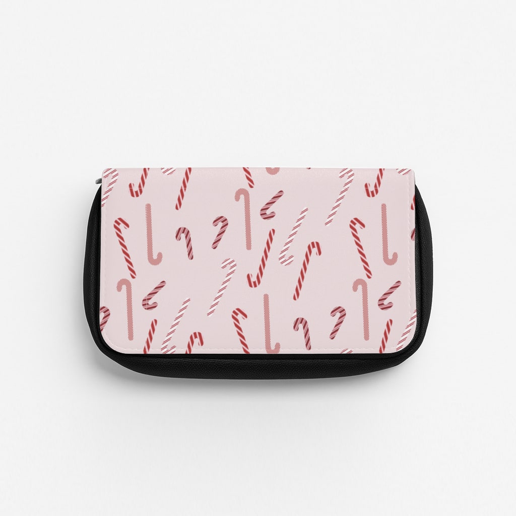 Pink Candycane Christmas Pattern Pencil Case