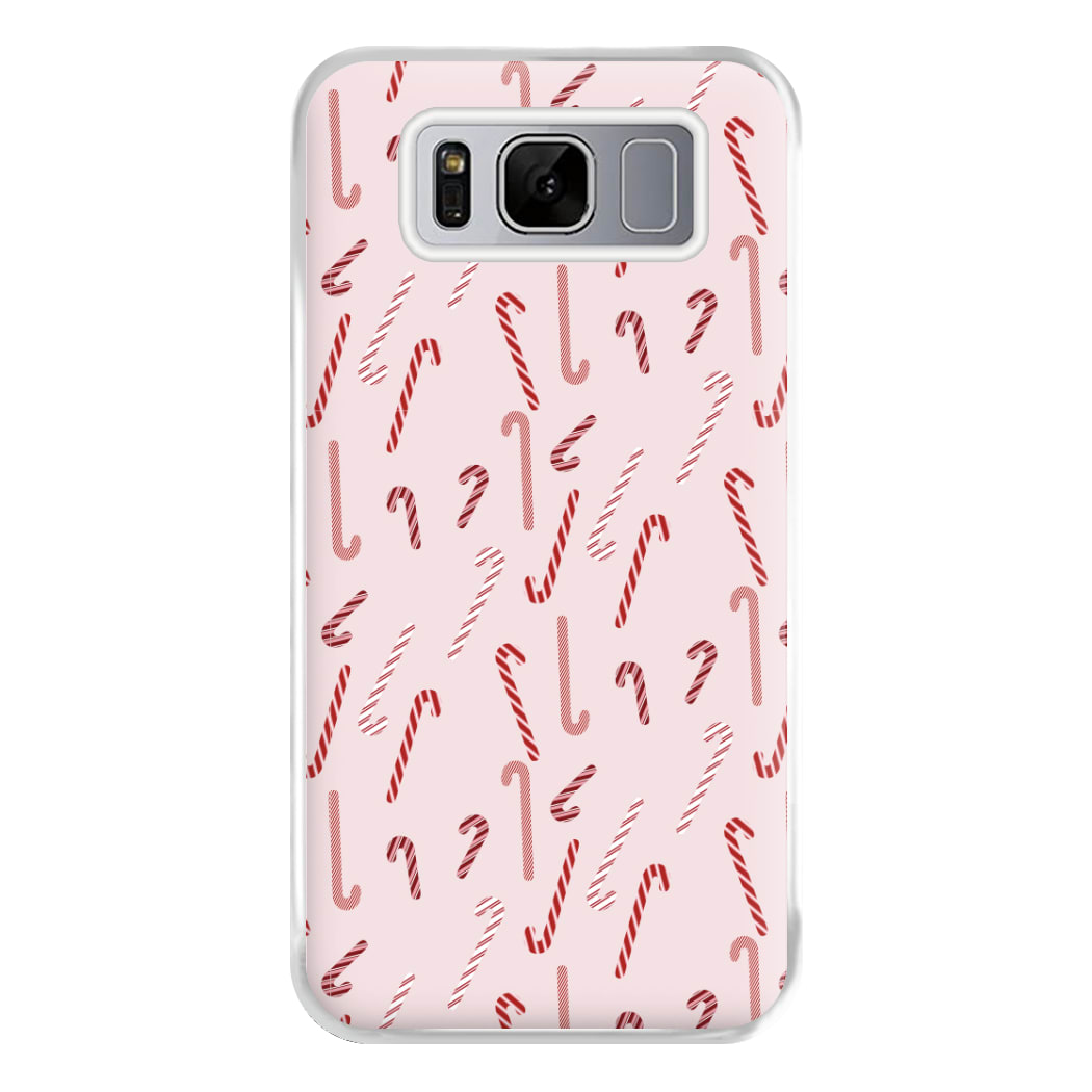 Pink Candycane Christmas Pattern Phone Case for Galaxy S8 Plus