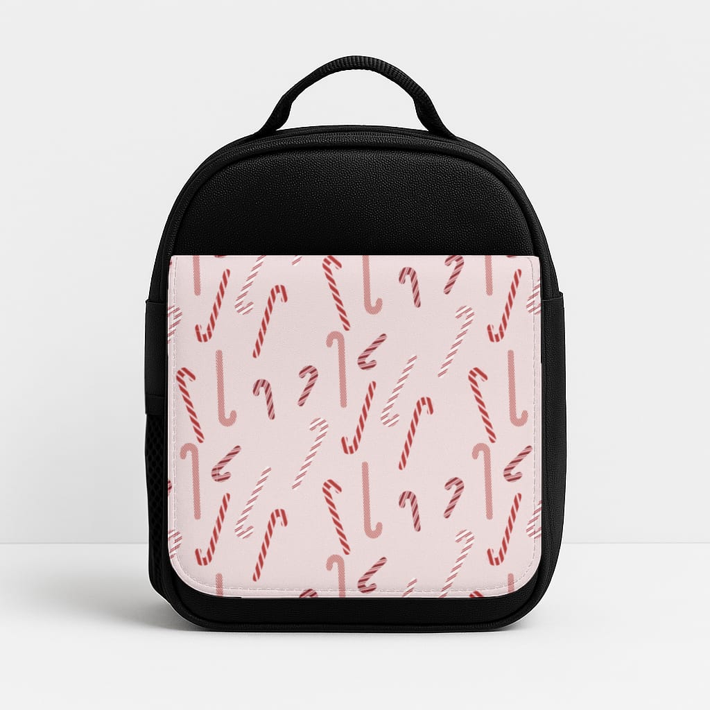 Pink Candycane Christmas Pattern Lunchbox