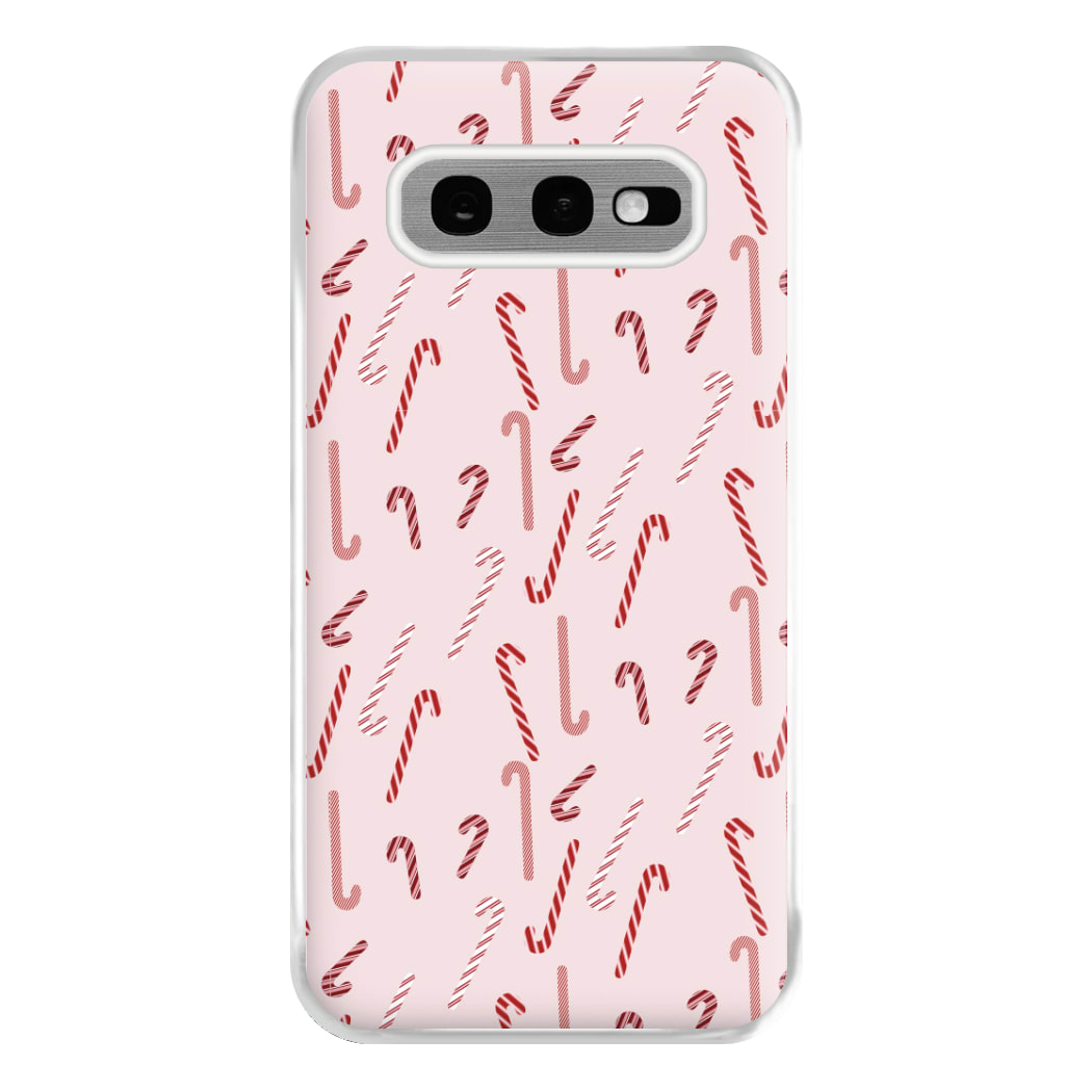 Pink Candycane Christmas Pattern Phone Case for Galaxy S10e