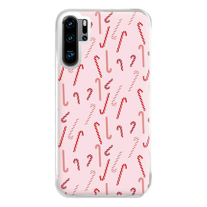 Pink Candycane Christmas Pattern Phone Case for Huawei P30 Pro