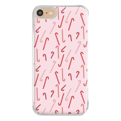 Pink Candycane Christmas Pattern Phone Case for iPhone 6 / 7 / 8 / SE