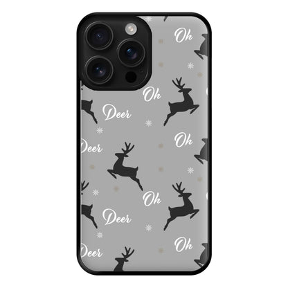 Oh Deer Christmas Pattern Phone Case for iPhone 16 Pro Max