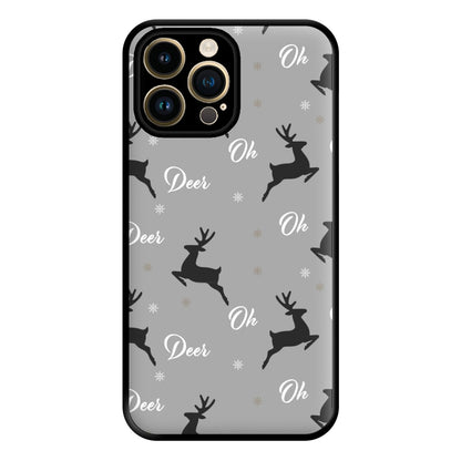 Oh Deer Christmas Pattern Phone Case for iPhone 14 Pro Max